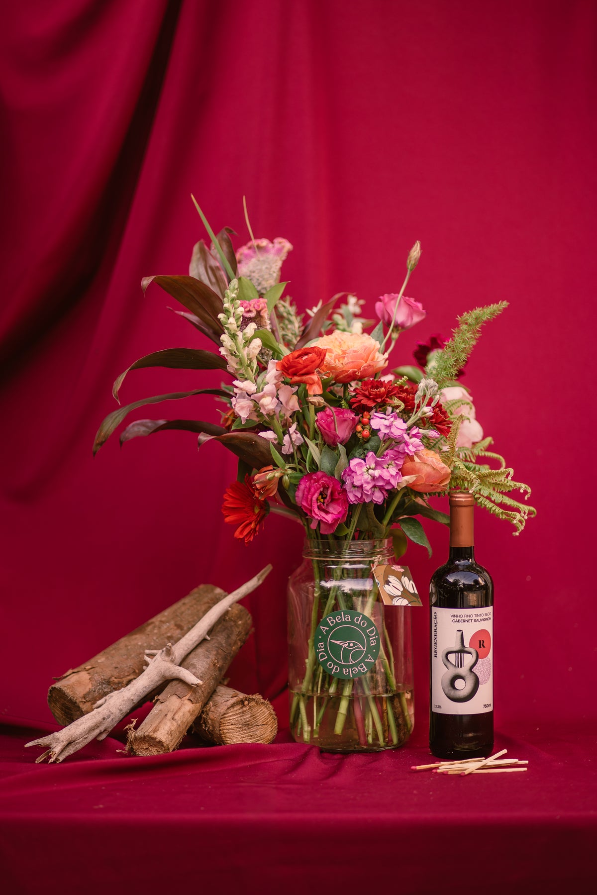 Kit Flores e Vinho!