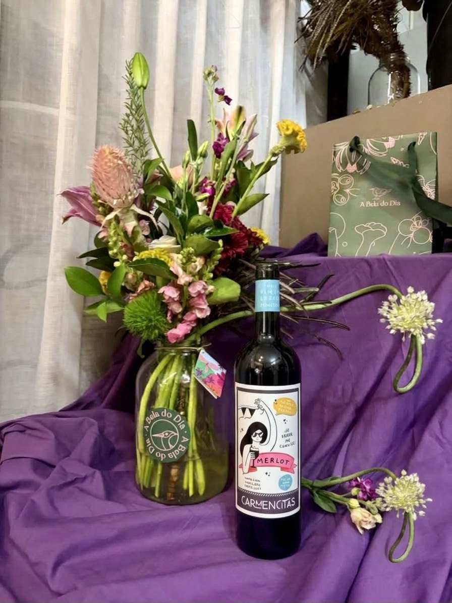 Kit Flores e Vinho!
